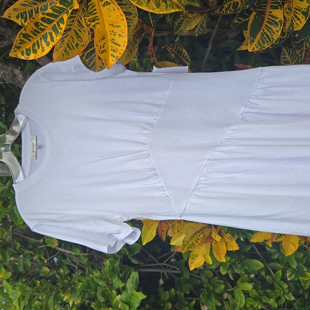 FRAME Gathered Seam Short Sleeve Dress - Picture 3 of 8